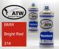 Preview: BMW, Bright Red, 314: 400ml Sprühdose + 400ml Klarlack - Set, von ATW Autoteile West.